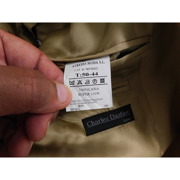 Vitale Barberis Canonico 100% Wool Tan Blazer Jacket‎ Italy sz 44 - Picture 5 of 5